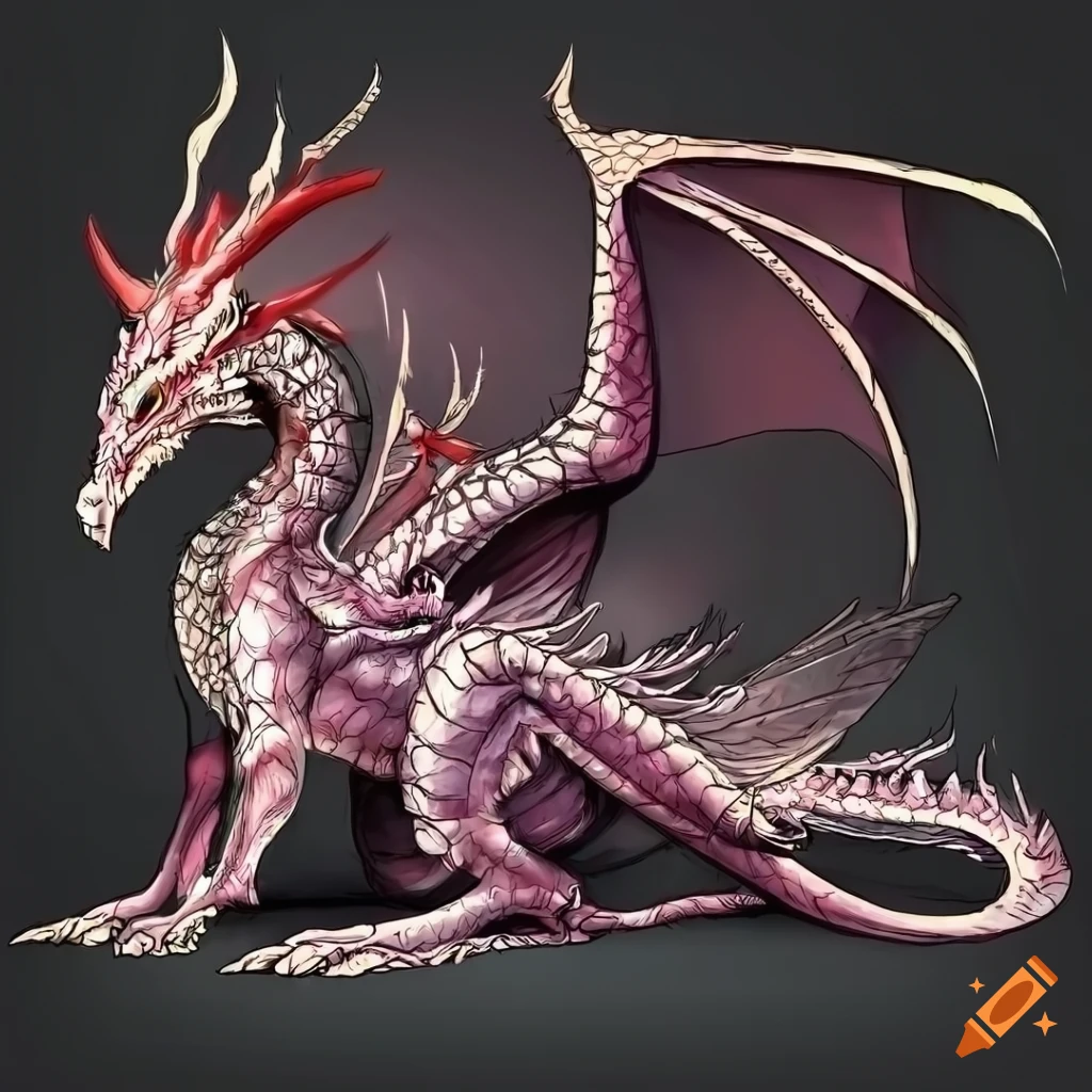 Dragon full length body, concept designs with side view, detailed ...