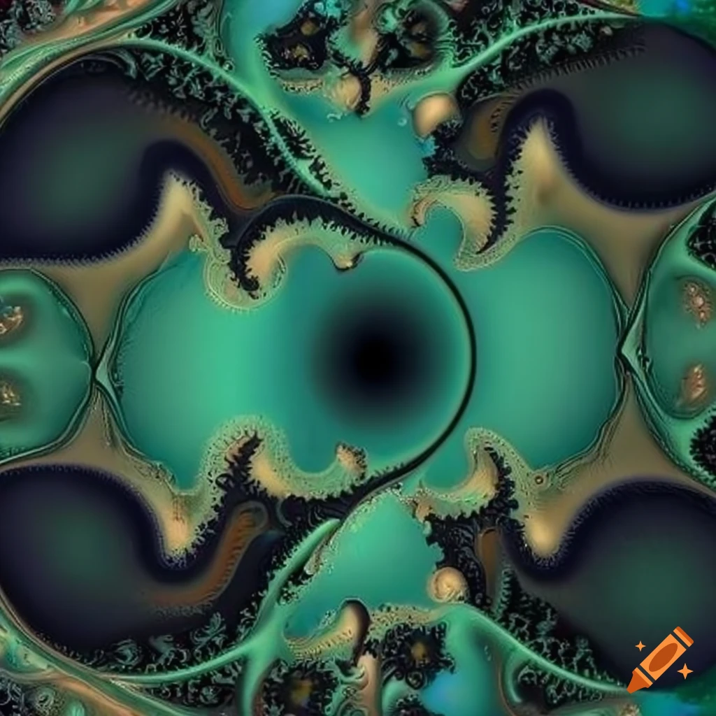 Verdigris corroded bronze mandelbrot on Craiyon