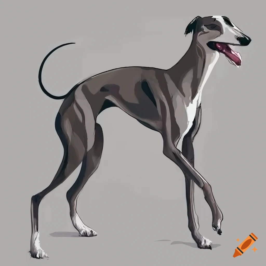 greyhound running drawing