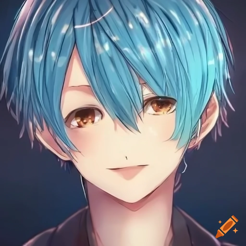 Lexica - A blue hair anime guy is gay