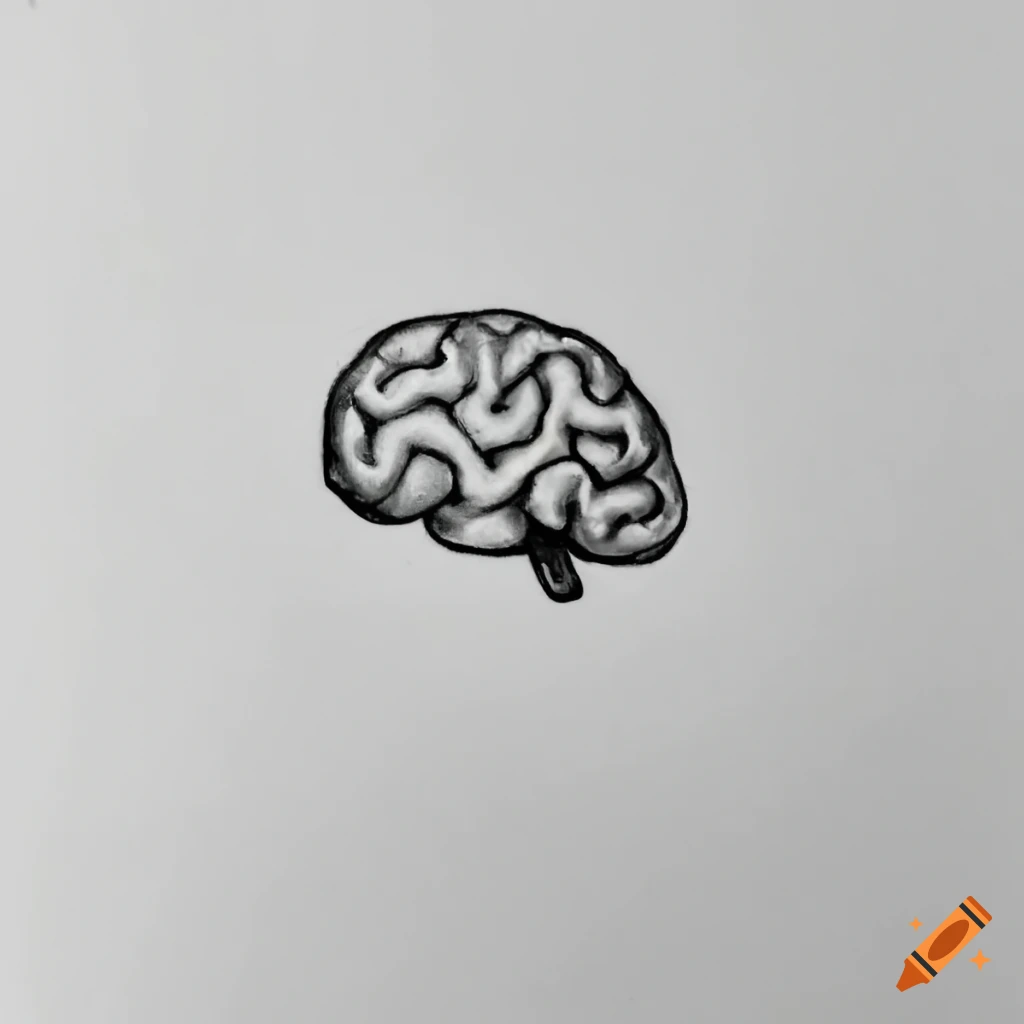 A broken brain, vector logo style, line art, flat design, simple, high  contrast, black and white on Craiyon