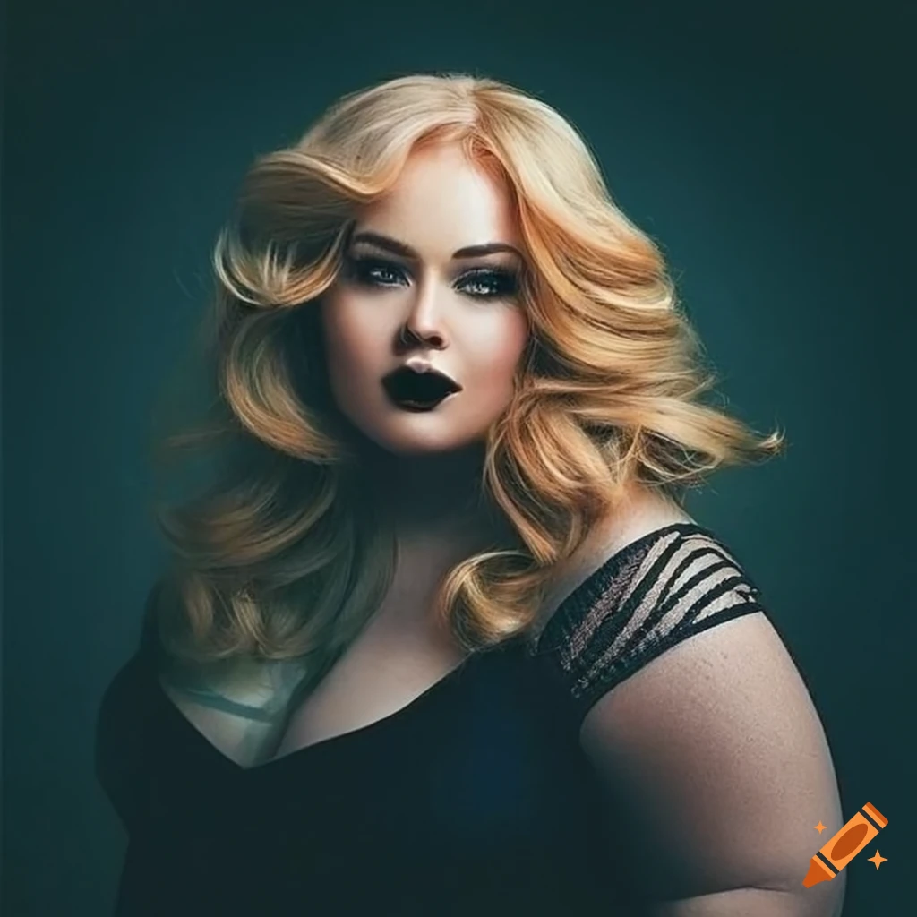 A Perky Plus Sized Woman With Strawberry Blonde Hair Muted Color