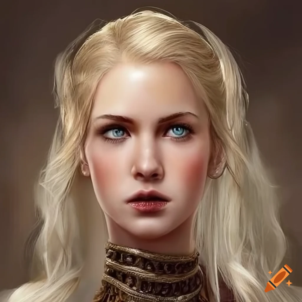 The Back Side Of A Beautiful Heavily Detailed Blonde Female Hairstyles For A Medieval Fantasy 