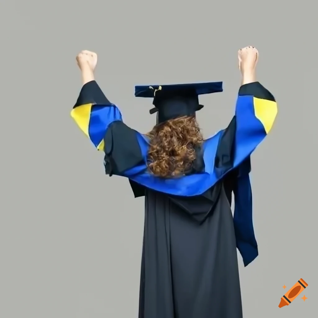Finally graduated Happy young African man in graduation gowns holding  diploma and rising arms up 13691590 Stock Photo at Vecteezy