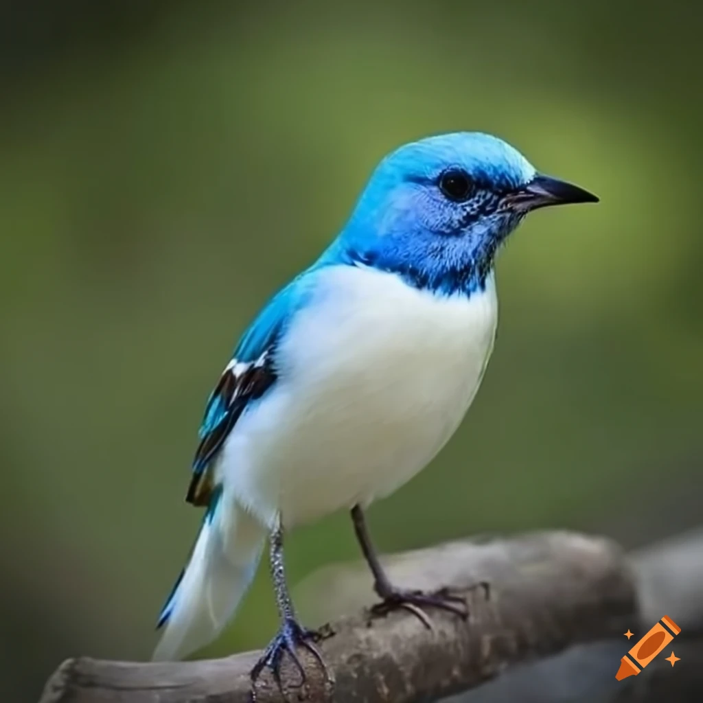 Beautiful white and blue little bird