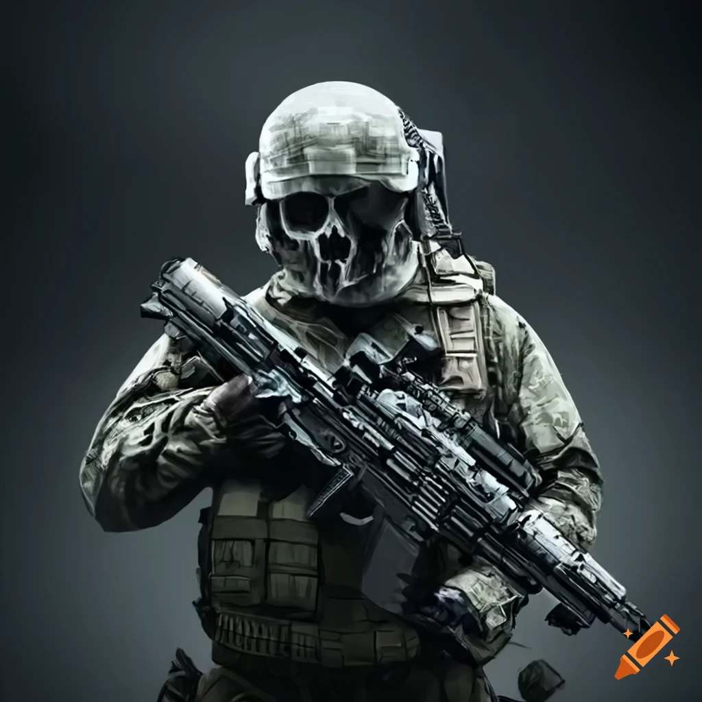 Concept art of space capable tactical soldier wearing an advanced skull ...