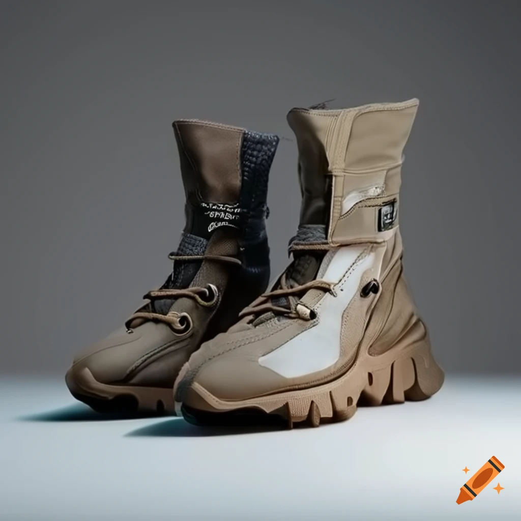 Side view. futuristic waterproof yeezy 380 military boot collaboration ...