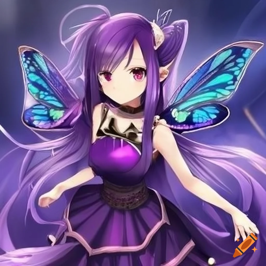 anime girl butterfly wings