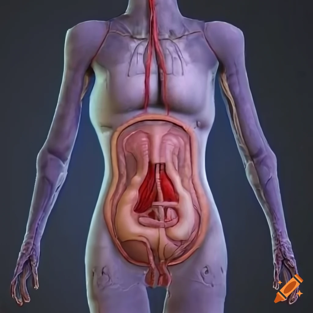 24x49in Female Body, Organs. Human body diagrams [Laminated]