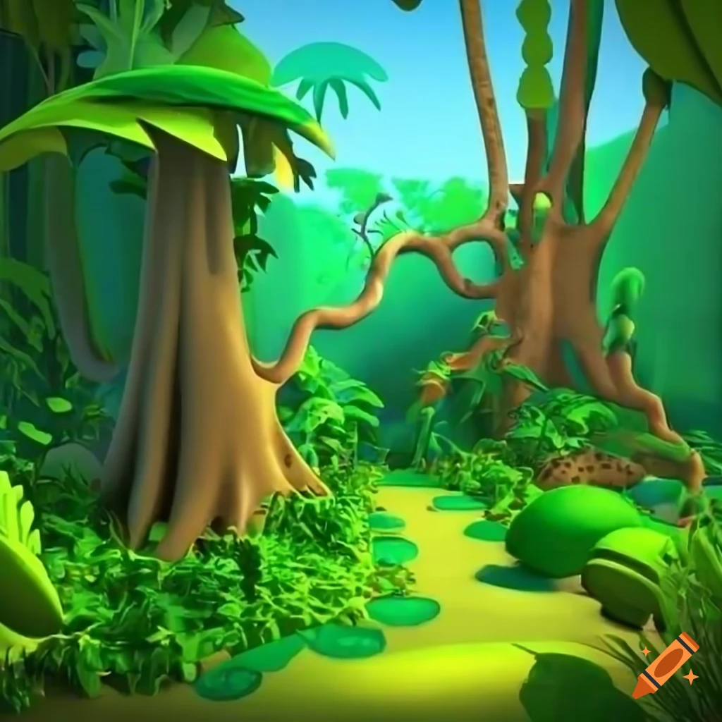 cartoon jungle tree