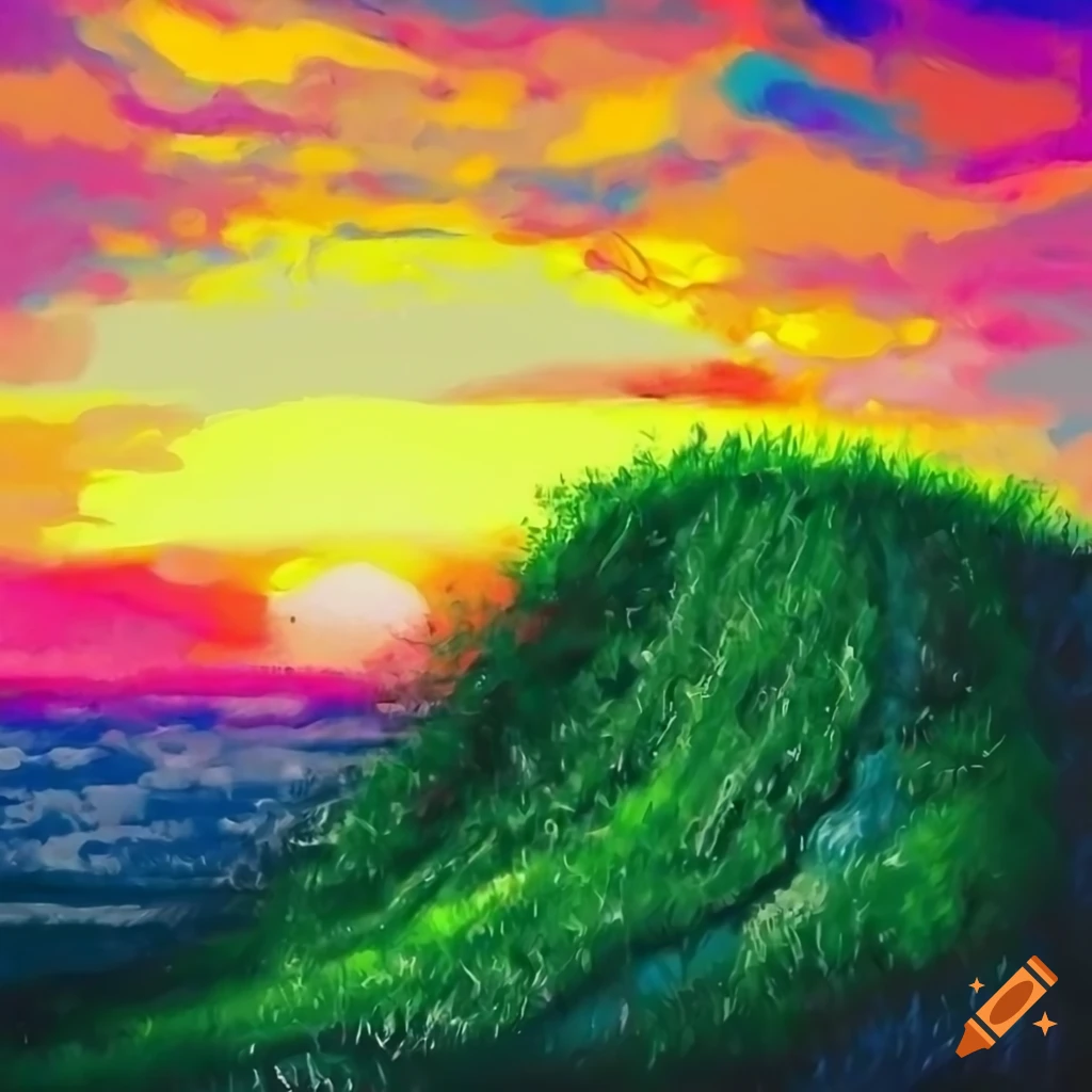 How to draw Sunset Scenery with oil pastels, Oil Pastel Drawing 2021 -  YouTube