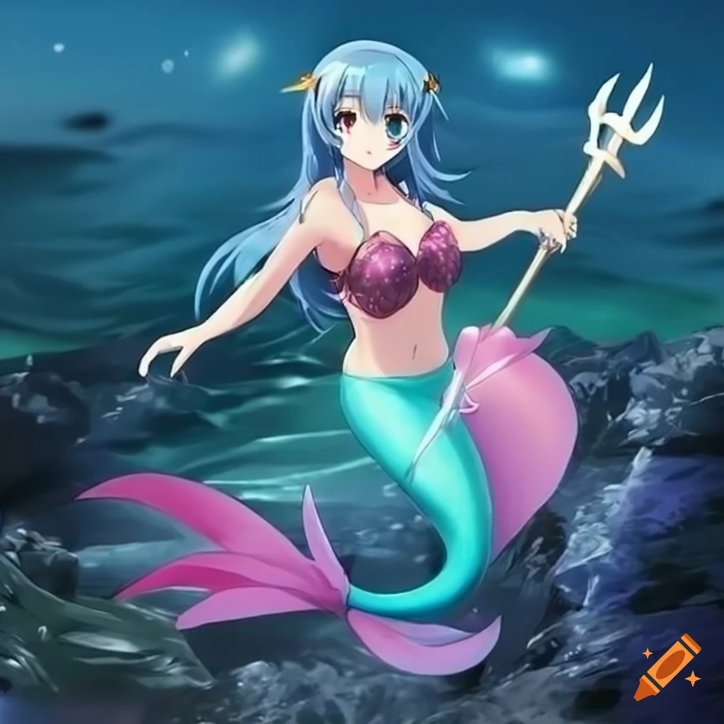 Kawaii water fairy mermaid anime eyes - AI Photo Generator - starryai-demhanvico.com.vn