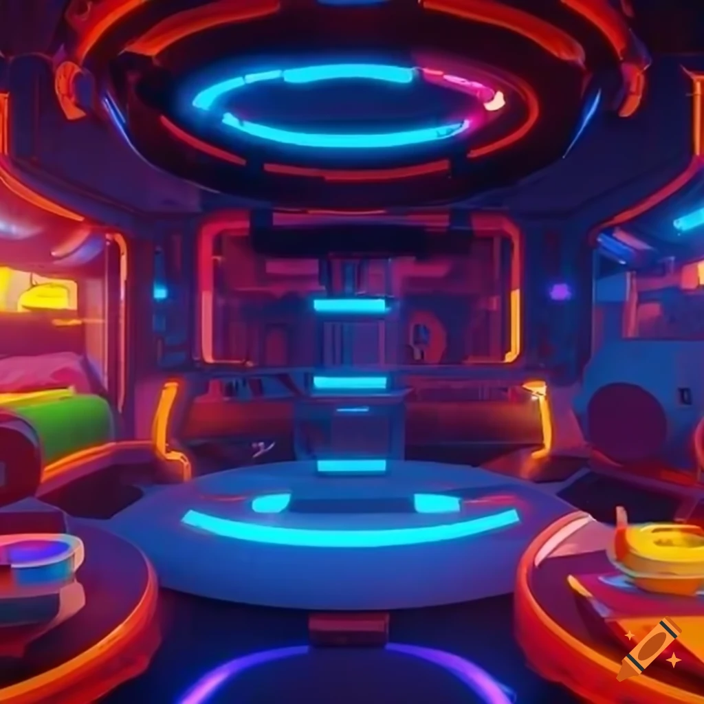 Large futuristic kidcore scifi food lab