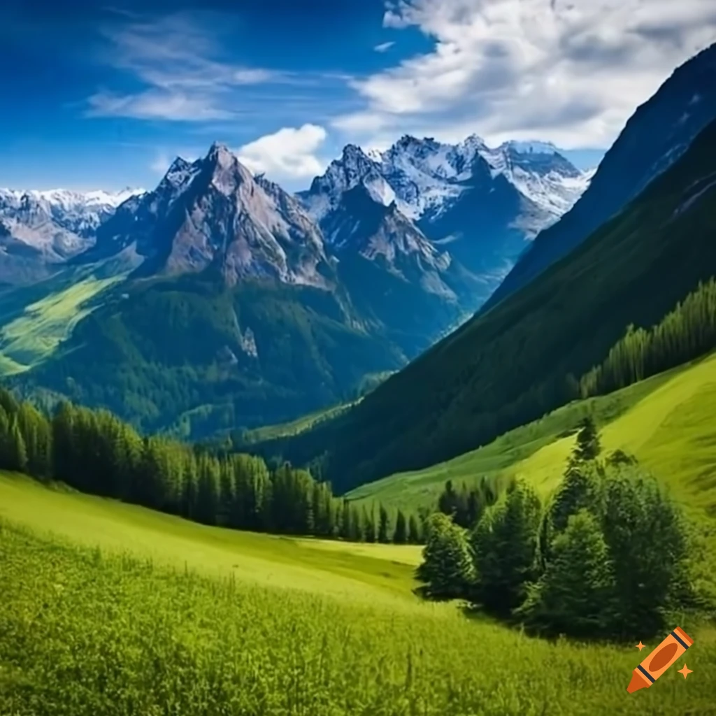 Scenic mountain landscape with a breathtaking view of the Alps on