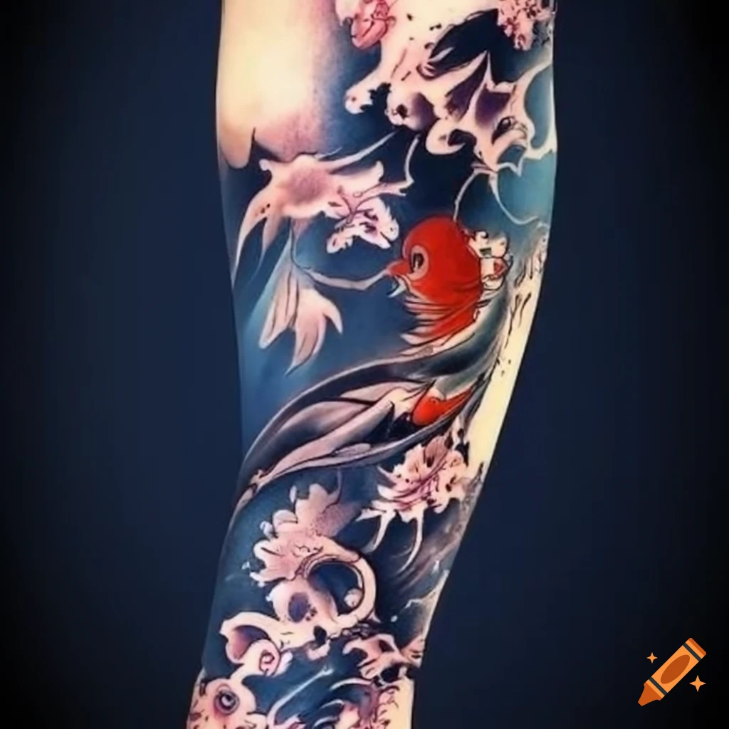 Koi & Dragon Full Arm Transfer Tattoo Sleeve *Looks Real* : Amazon.co.uk:  Everything Else