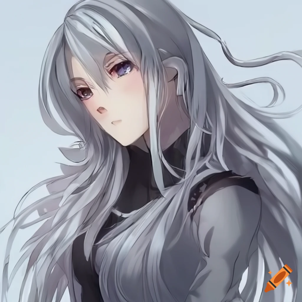 Masterpiece, 2d anime character, beautiful girl, grey hair