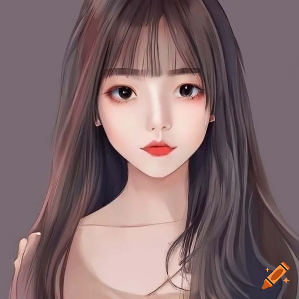 Cute korean girl portrait on Craiyon