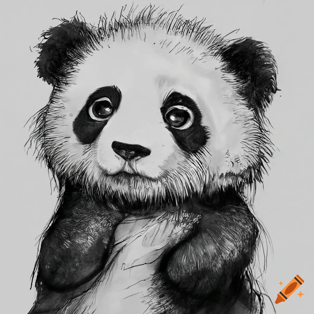 Panda Drawing by Terri Mills - Pixels Merch
