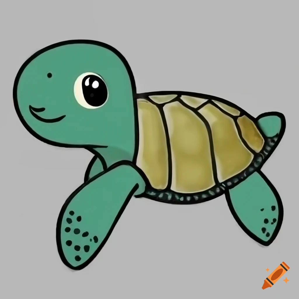 Cute Animated Sea Turtle