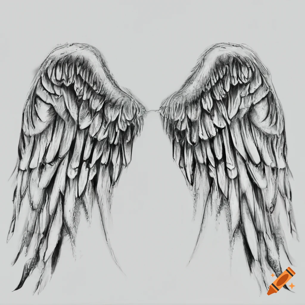 Angel Wings Art | Captivating Angel Drawing