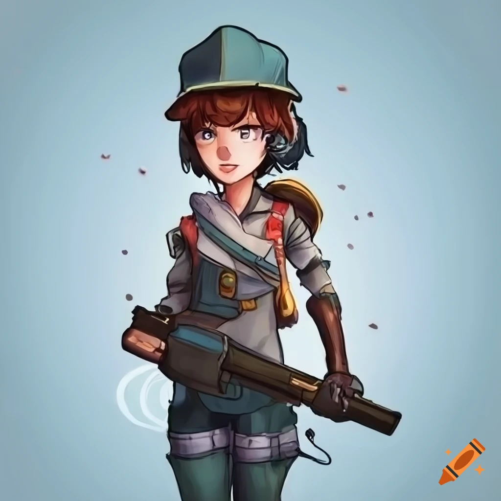 A front view of a fitted and sleek small engineer girl for a fantasy ...