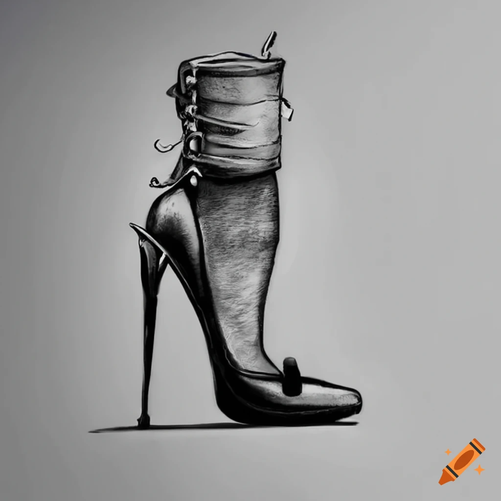 Outline drawing of high heel classic shoes Vector Image