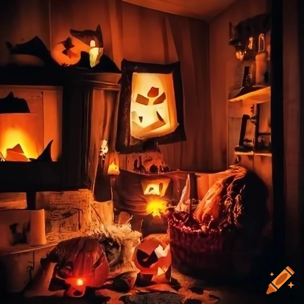 Cozy home with the most popular halloween decoration