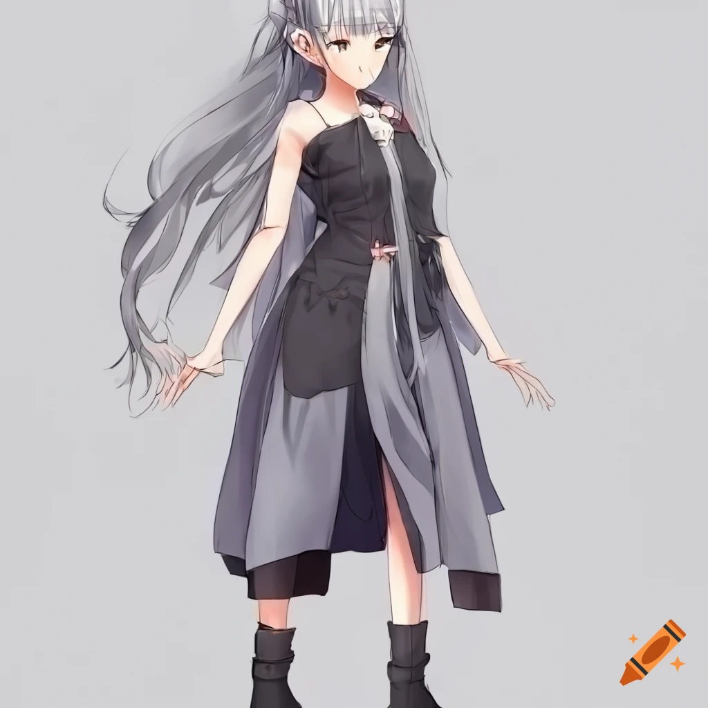 Masterpiece, 2d anime character, beautiful girl, grey hair
