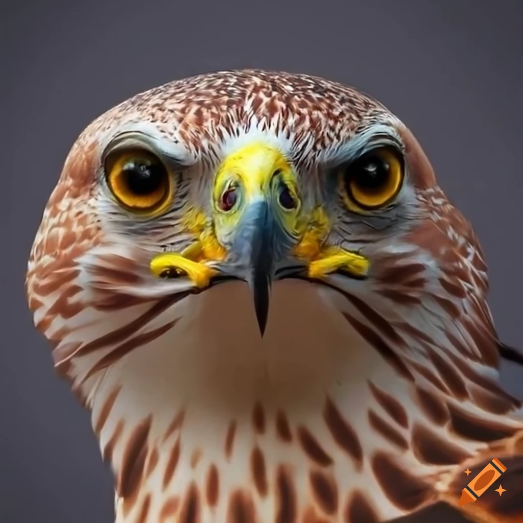 Crossed eyed chicken, a hawk shadow behind it