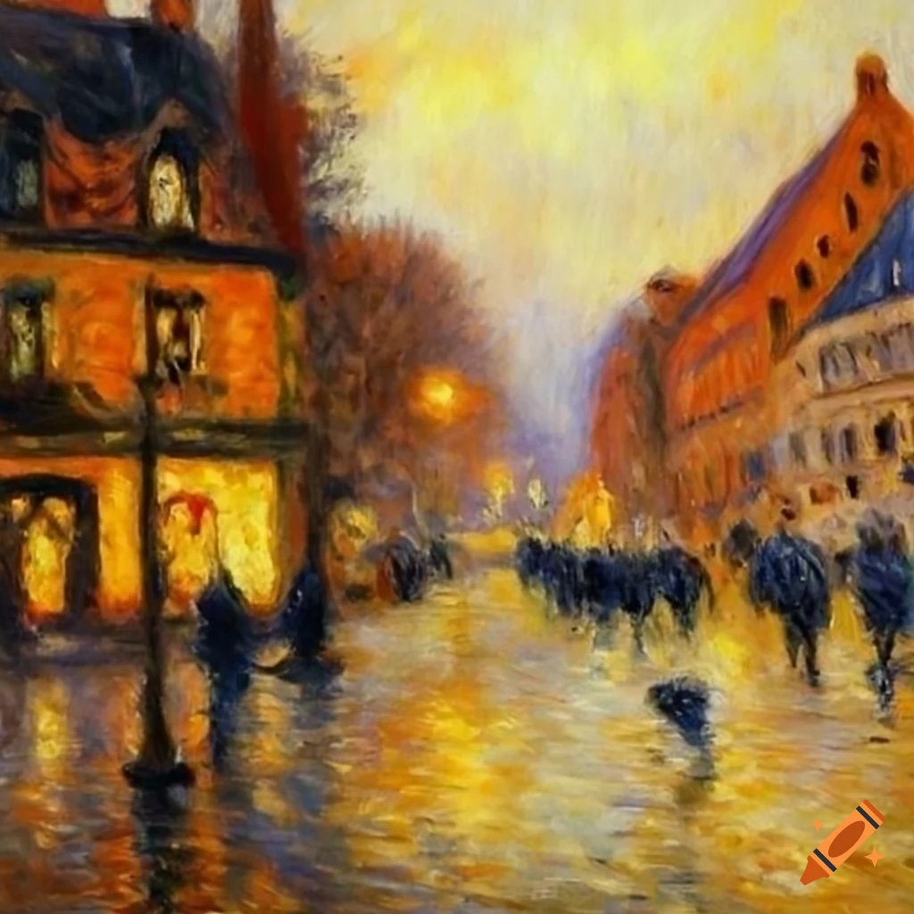 Germanic square in renoir style oil painting on Craiyon