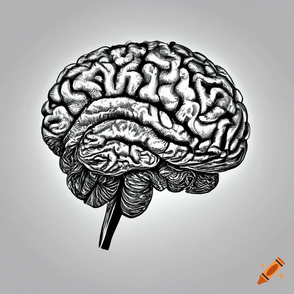 illustration of human brain organs hand-drawn 10946225 PNG