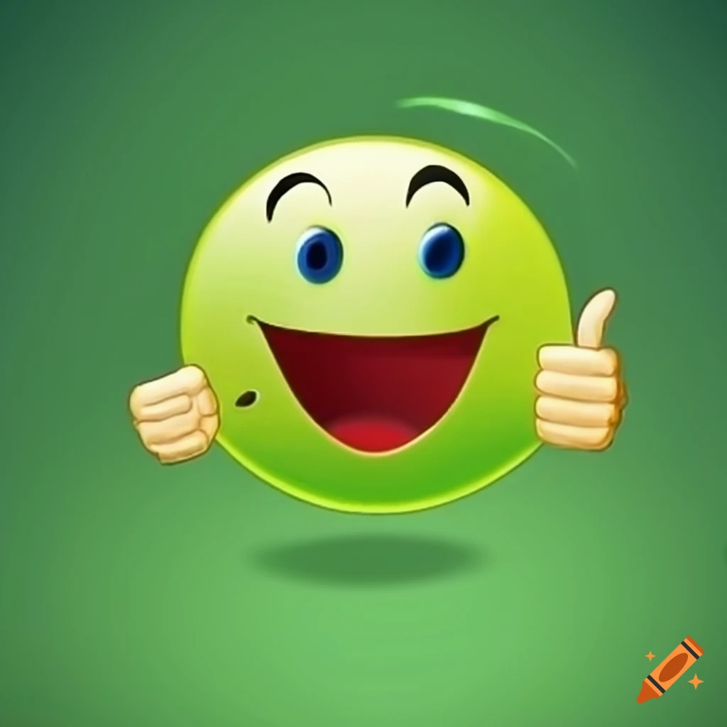 green smiley face thumbs up