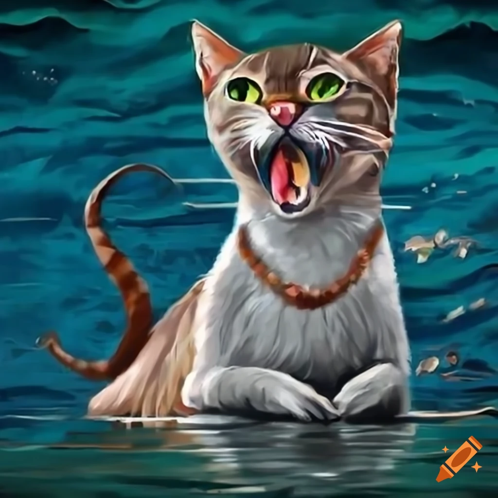Gato en el mar