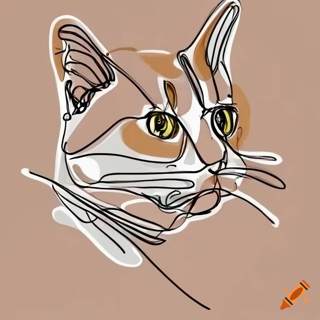 Simplistic Cat A minimalist cat illustration in one continuous line