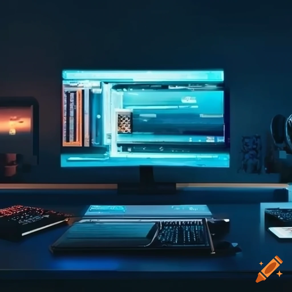 Developer setup with stunning ideas and beautifull view on Craiyon