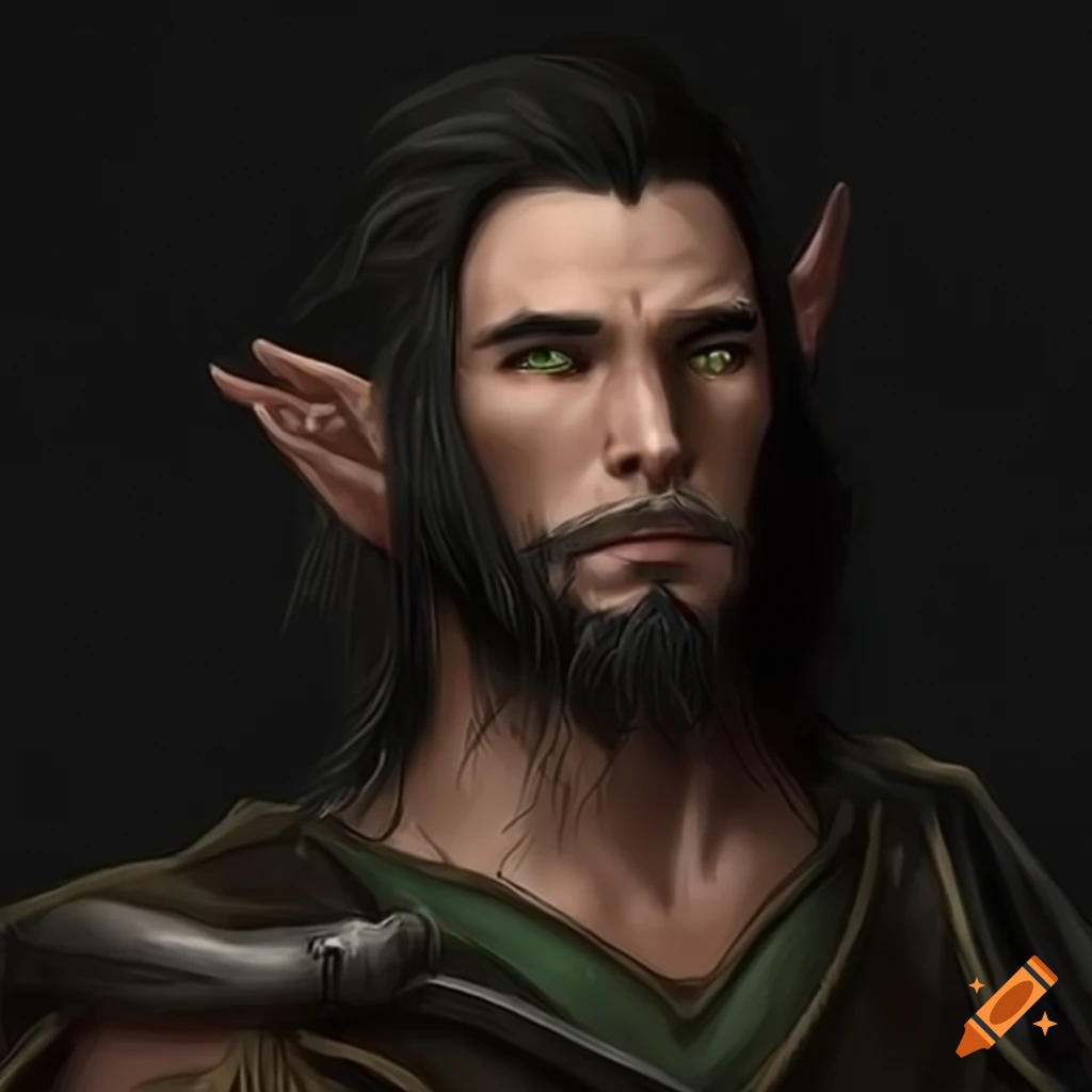 Elf beard male black hair ranger