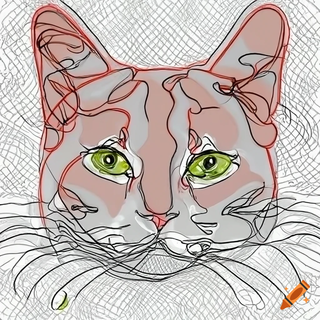 Continuous line art cat on Craiyon
