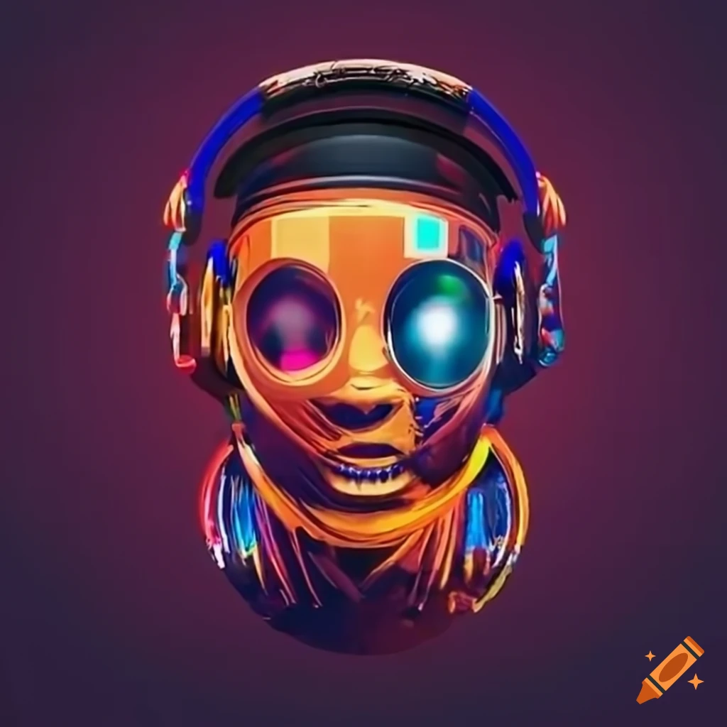 An Ai powered Dj As A Sports Team Logo an-ai-powered-dj-as-a-sports-team-logo