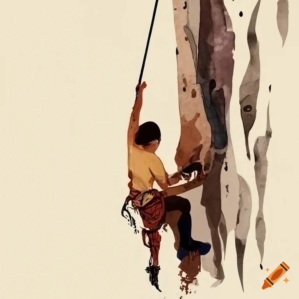 Rock climbing, t shirt ready design on Craiyon
