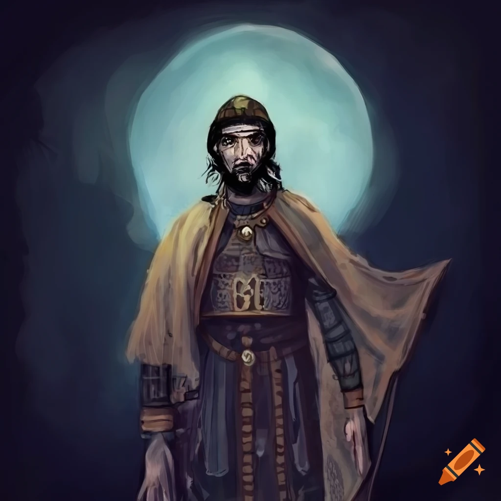 illustration of a byzantine man by Chiara Bautista