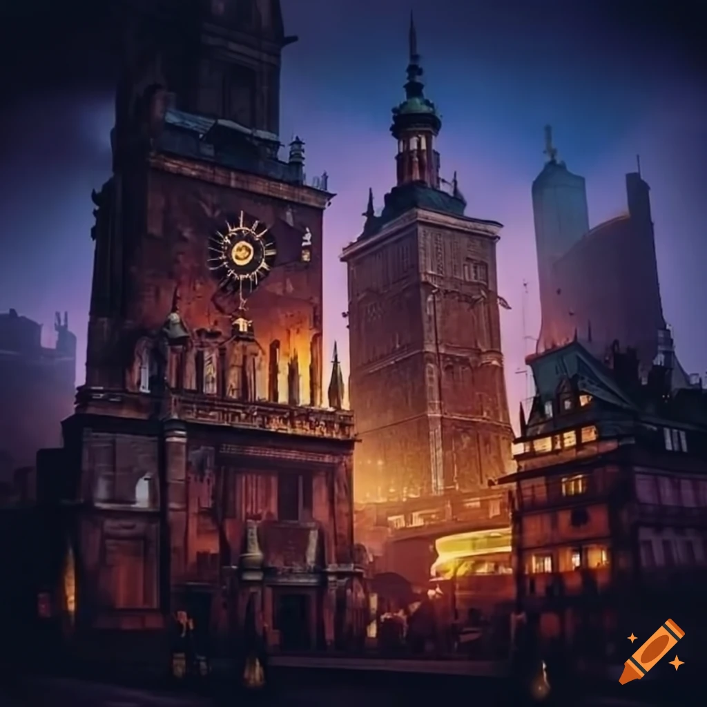 Steampunk warsaw city on Craiyon