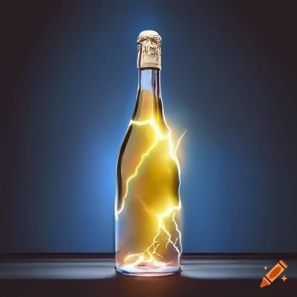 Lightning in bottle, storm in bottle, wine, sparkling, wine bottle