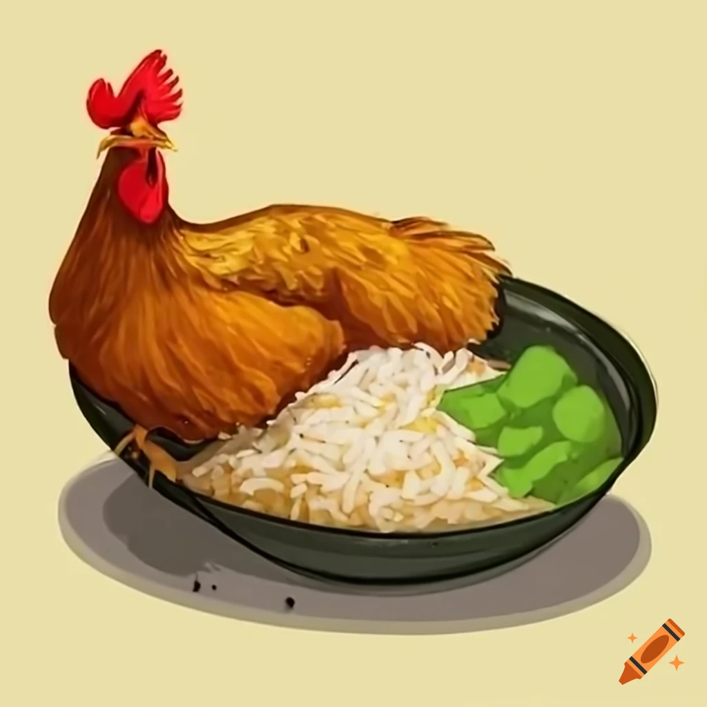 Chicken with rice on Craiyon