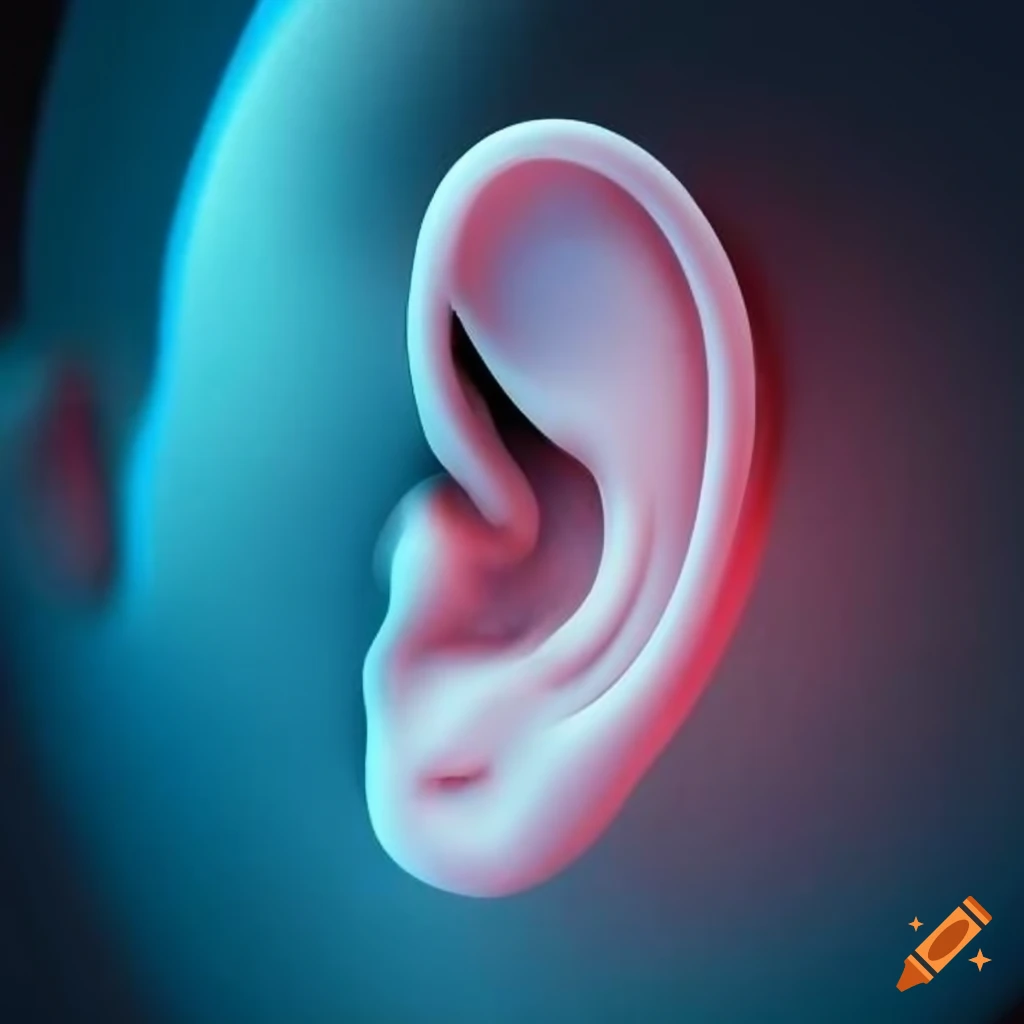 Illustration of ear damage caused by excessive use of earphones