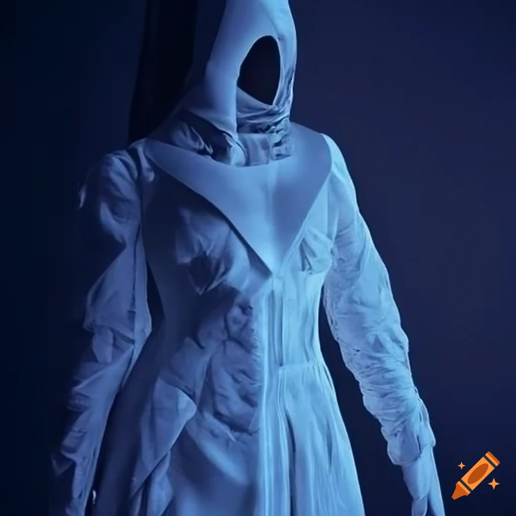 Highly detailed futuristic fashion for space travel, white, clean ...