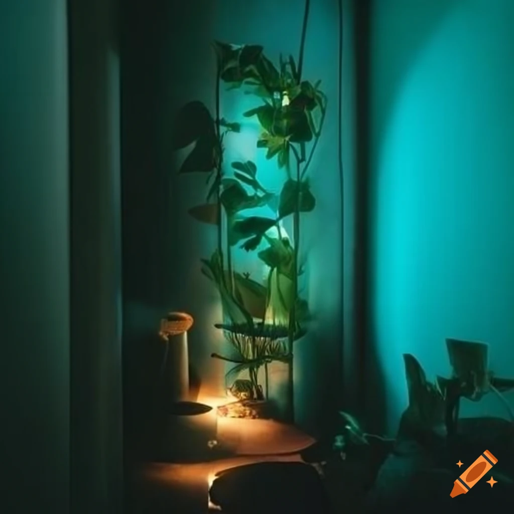 Photo of a room adorned with sublime artificial plants on Craiyon