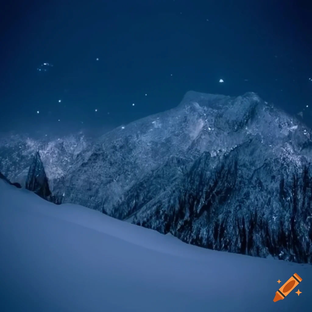 snow mountain night wallpaper