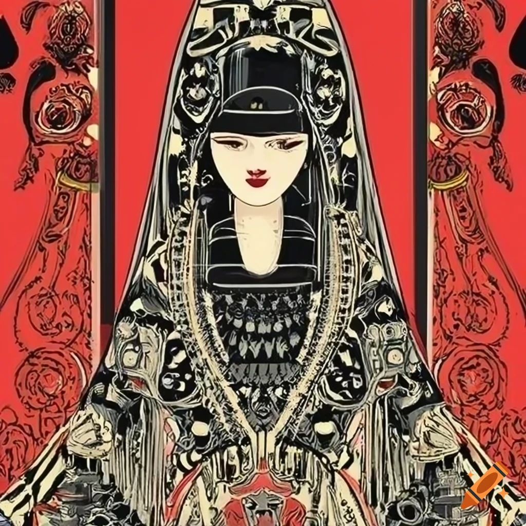 Graphic design logo of a beautiful female bender the robot dressed in