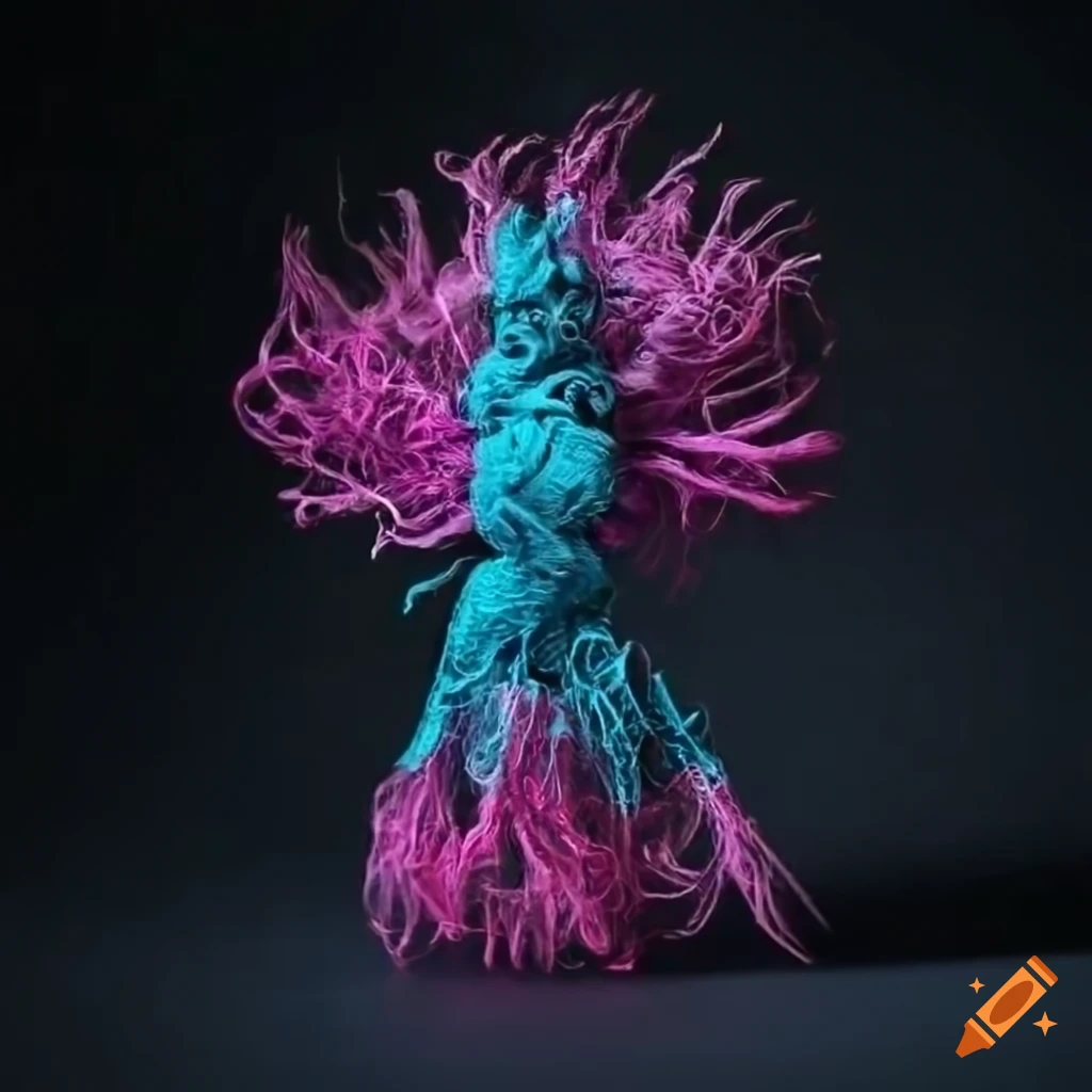 String Creature Fizzy fabric string creature with chaos quartics and Kali dancing ...
