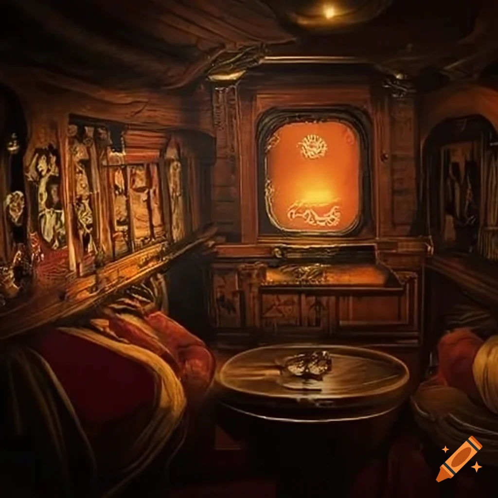 Inside pirate ship on Craiyon